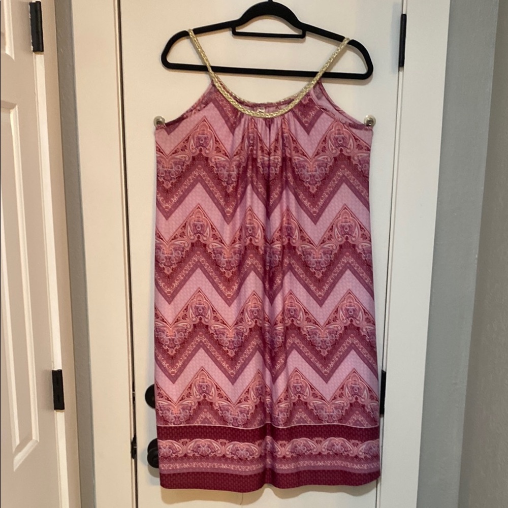 Shoreline Pink and Gold Patterned Dress